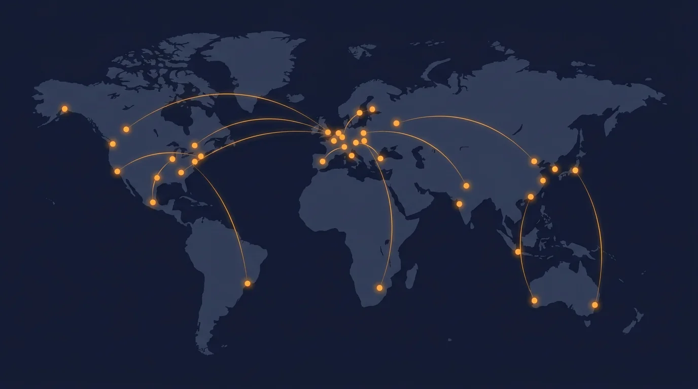 World map showing CustomFishingWear partner brand shipping reach
