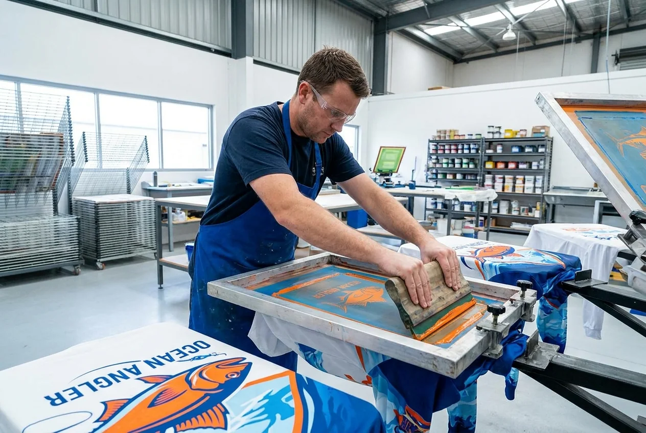 Screen printing apparel production line