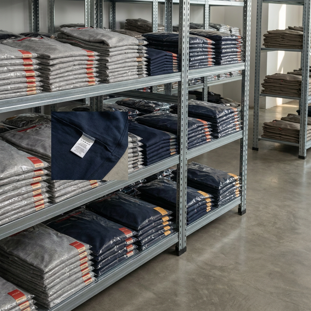 Apparel finished goods storage area