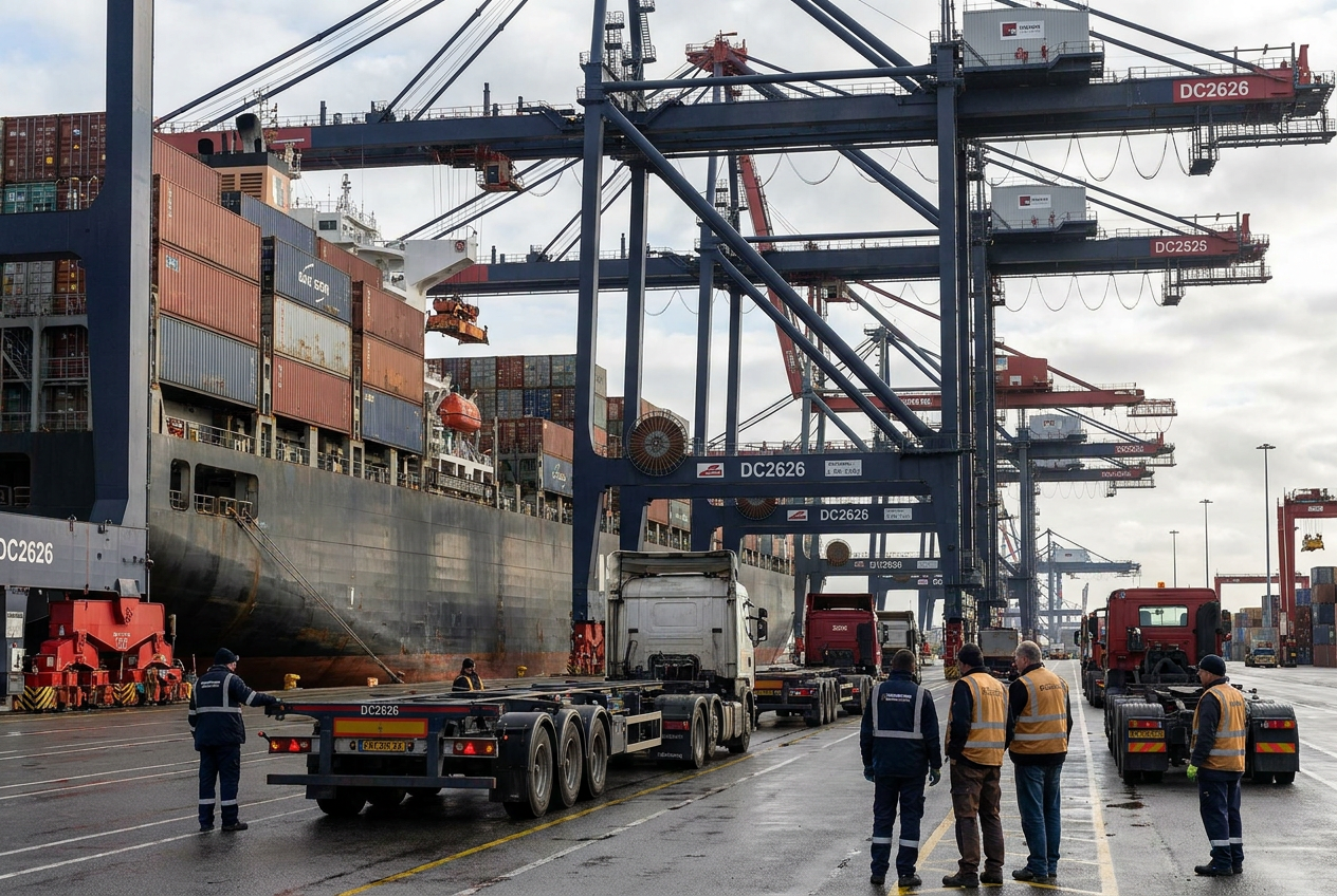 Global logistics container port operations