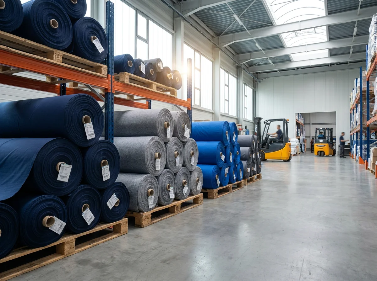 Fabric roll on inventory shelving