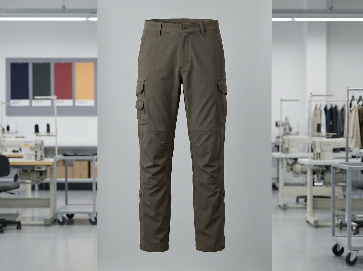 Custom fishing pants with articulated knees