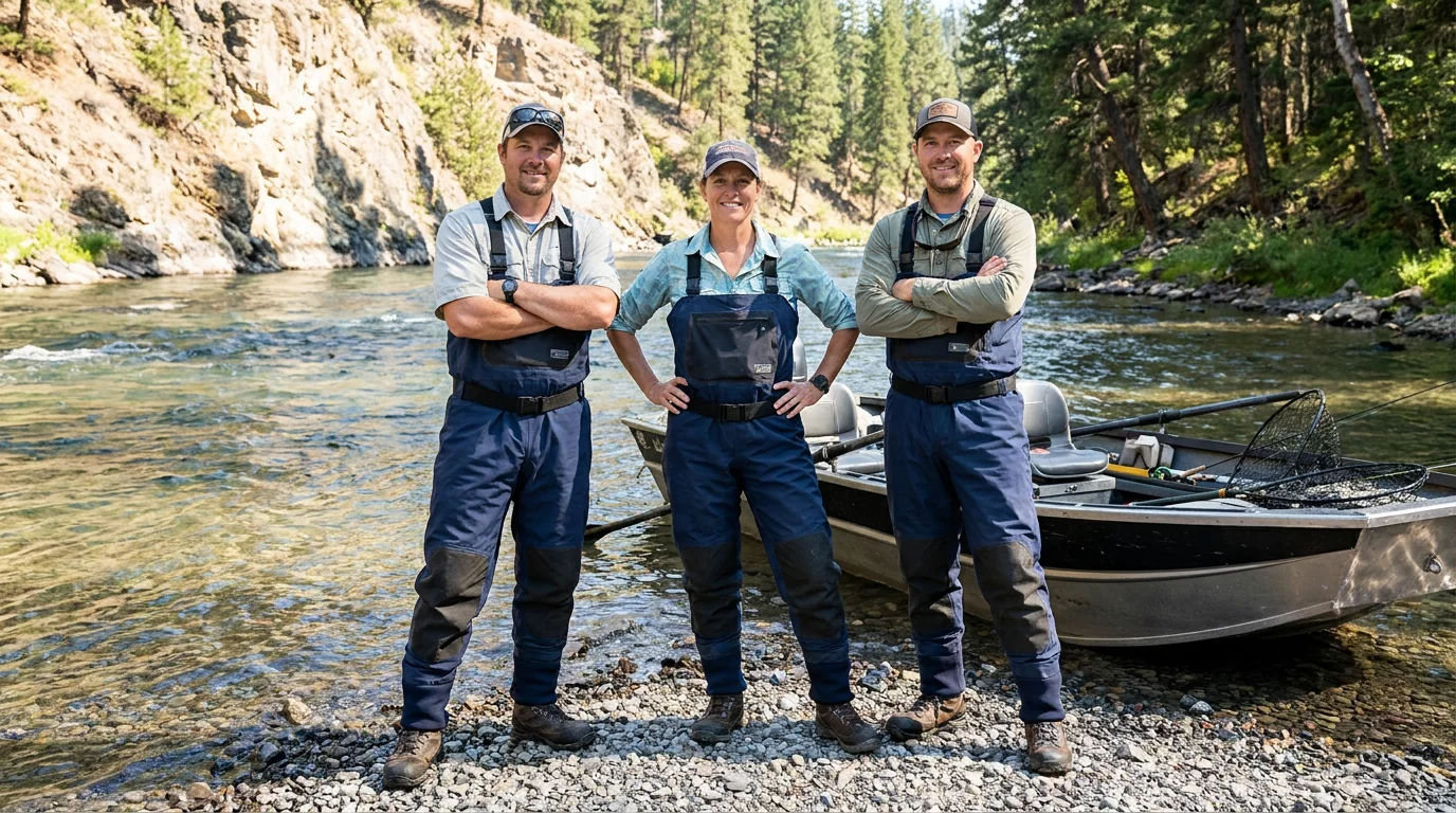 Professional fishing guides wearing pro-grade waders all day