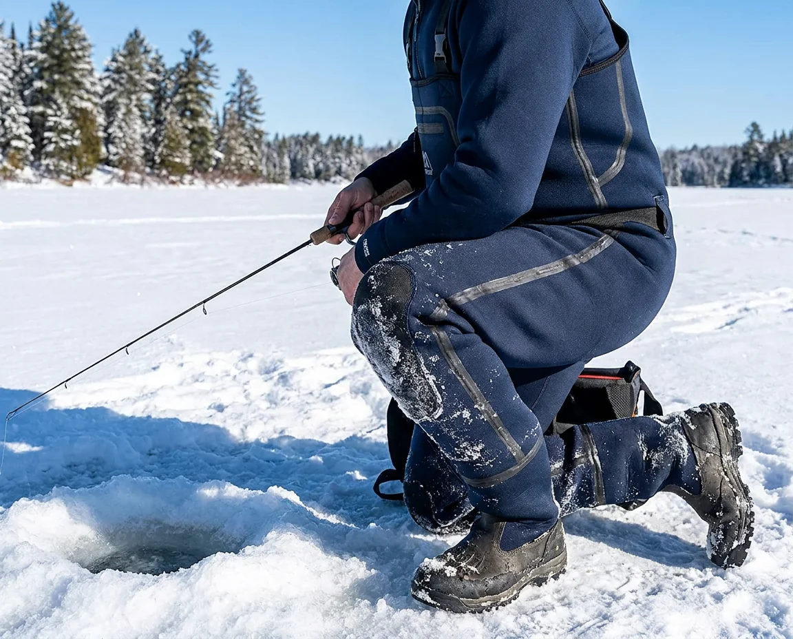 Insulated neoprene waders for ice fishing and cold-water seasons