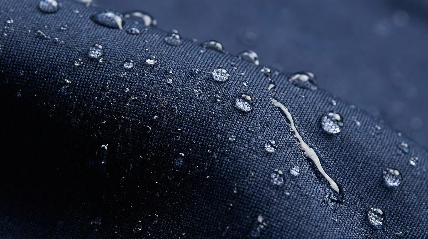 Quick-dry surface treatment macro on fishing jersey