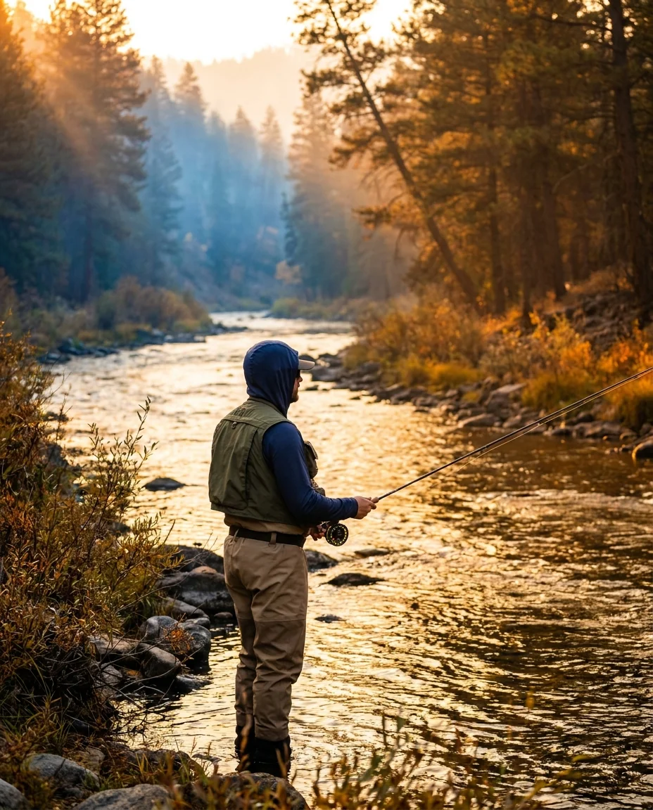 Fly fishing apparel brand lifestyle image