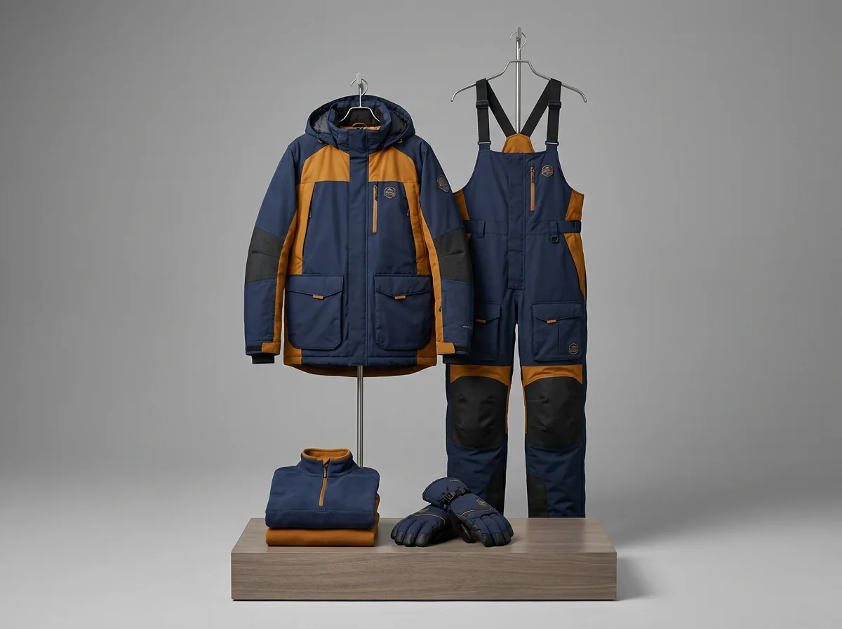 Professional-tier ice fishing apparel kit with float jacket